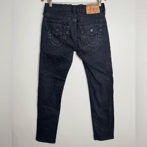 True Religion Men’s‎ Black Rocco Flap Back Slim Y2K Style Denim Jeans Size 30